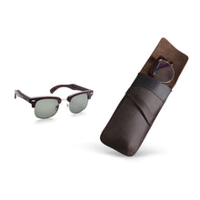 Grey Sunglasses + Leather Case